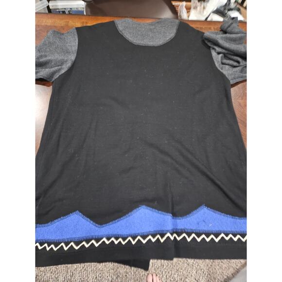 Vintage Canvasbacks 100% Wool Black Blue Blazer Jacket Size L Cardigan Gray - Picture 7 of 7